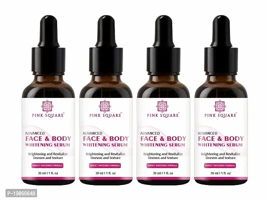 Pink Square Face and Body Lightening Serum to Maintain Skin Tone and Get Soft Smooth Skin Pack of 4 of 30 ML(120 ML)-thumb0