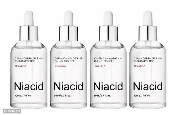 Niacide with Oraxylin A Face Serum for Acne Marks, Blemishes  Oil Balancing with Zinc | Skin Clarifying Anti Acne Serum for Oily Pack of 4 of 30ML-thumb0