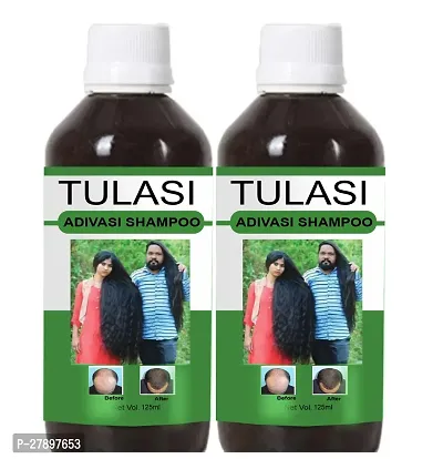 100% Pure  Natural Adivasi Tulsi Herbal Hair Shampoo for Hair Fall And Hair Growths (125ML) Pack of 2