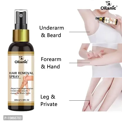 Oilanic 100% Pure and Natural Hair Removal Spray for Bikini Lines, Private Parts, Underarms, Legs and Hands Pack of 1 of 100 ML-thumb3