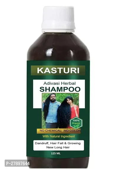 Kasturi Herbal Adivasi Hair Shampoo for Dandruff Control, Hair Fall Control (125ML) Pack of 1