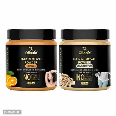 Oilanic Orange + Sandalwood Hair Removal Powder Combo Pack of 2 Jar 150gms (300gms)