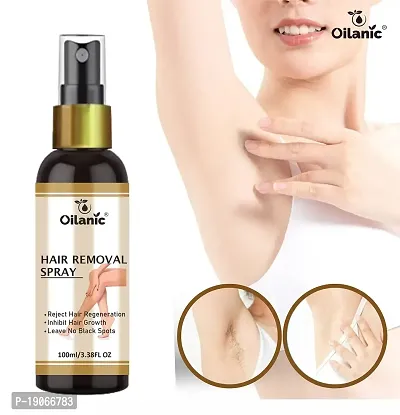 Oilanic 100% Pure and Natural Hair Removal Spray for Bikini Lines, Private Parts, Underarms, Legs and Hands Pack of 1 of 100 ML-thumb2