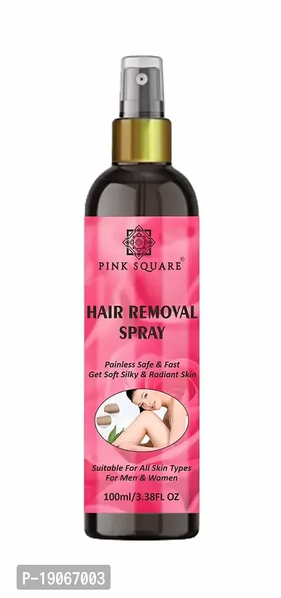 Pink Square Hair Removal Spray for Silky and Smooth Skin Suitable For Men  Women | For All Hair Types Pack of 1 of 100 ML-thumb0