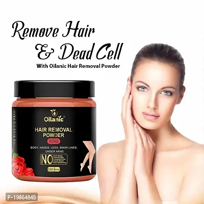 Oilanic Chocolate + Rose Hair Removal Powder Combo Pack of 2 Jar 150gms (300gms)-thumb5