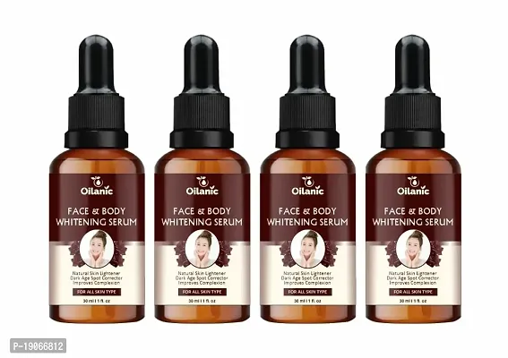 Oilanic Face and Body Lightening Serum To Reduce Dark Spots and Maintain Skin Complexion Pack of 4 of 30 ML(120 ML)
