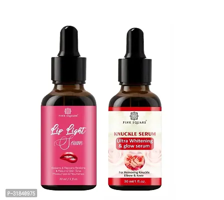 Lip Light Serum for Softens and Natural Lips  Knuckle Serum for Ultra Whitening  Glowing Skin (Each,30ml) - Set of 2 Items