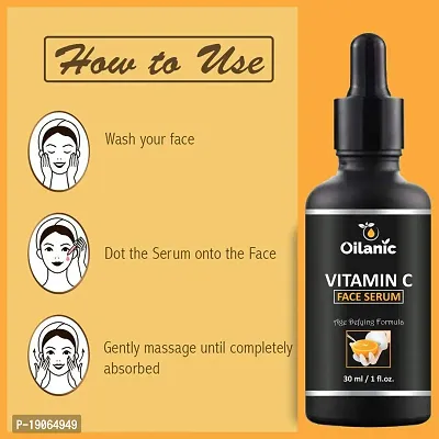 Oilanic Vitamin C Face Serum For Anti Aging, Smoothening  Brigthening Face For Men  Women Combo Pack of 2 Bottles of 30 ml(60 ml)-thumb3