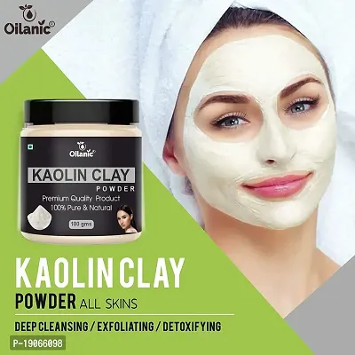 Oilanic 100% Pure  Natural Kaolin Clay Powder- For Skin  Hair Combo Pack of 3 Jar (300gm)-thumb5