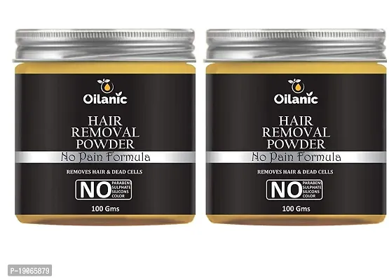 Oilanic 100% Pure  Natural Hair Removal Powder Combo pack of 2 Jars of 100 ml(200 gms)