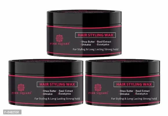Pink Square Hair Styling Hair Wax/Crystal Hair Wax for Men | Glossy Finish | Hair Style, Shine | Str