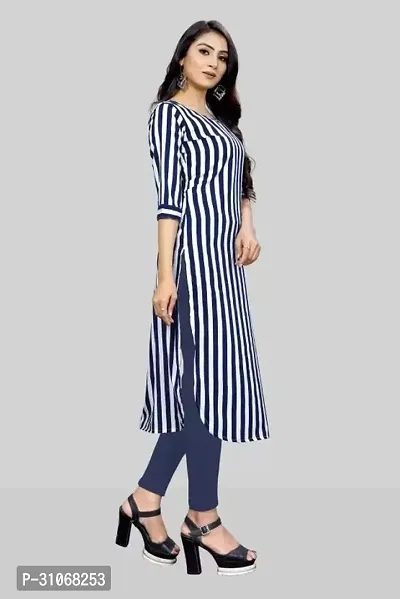 Elegant Striped Crepe Kurta For Women And Girls-thumb3