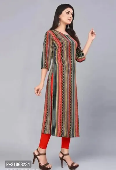 Elegant Striped Crepe Kurta For Women And Girls-thumb3