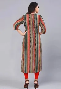 Stylish Multicoloured Crepe Striped Kurta For Women-thumb1