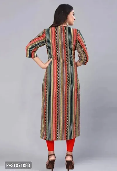 Stylish Multicoloured Crepe Striped Kurta For Women-thumb2