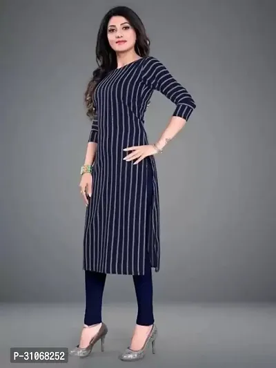 Elegant Striped Crepe Kurta For Women And Girls-thumb3