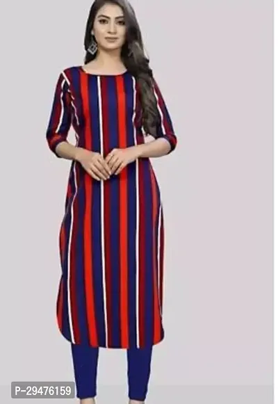 Stylish Multicoloured Crepe Printed Straight Stitched Kurta For Women-thumb0