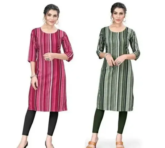 Stylish A-Line Crepe Kurta Combo Of 2