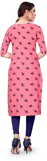 Stylish Pink Crepe Printed Kurta For Women-thumb1