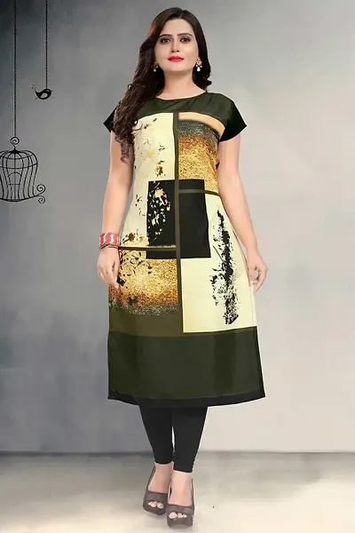 Stylish Crepe Printed Straight Kurtis