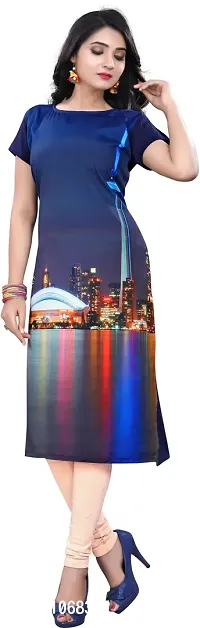 Elegant Printed Crepe Kurta For Women And Girls-thumb0