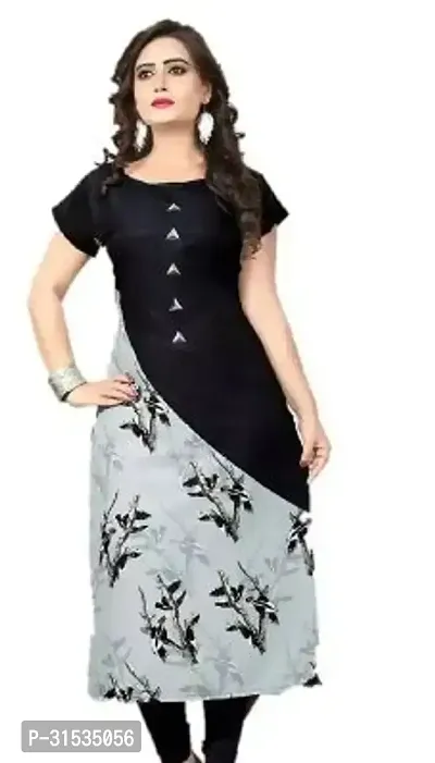 Attractive Multicoloured Printed Crepe Kurta For Women