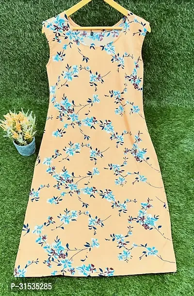 Attractive Peach Printed Crepe Kurta For Women-thumb0