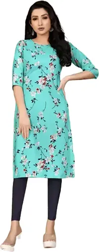 Stylish Crepe Printed Straight Kurti