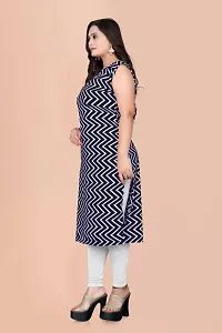 Stylish Black Crepe Zig Zag Straight Stitched Kurta For Women-thumb1