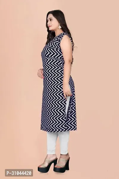 Stylish Black Crepe Zig Zag Straight Stitched Kurta For Women-thumb2