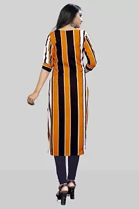 Stylish Multicoloured Crepe Striped Kurta For Women-thumb1