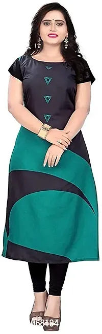 Elegant Colourblocked Crepe Kurta For Women And Girls-thumb0