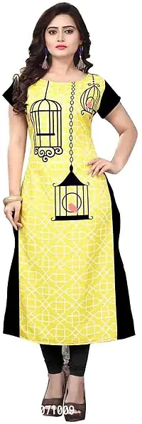 Stylish Multicoloured Crepe Printed Kurta For Women-thumb0