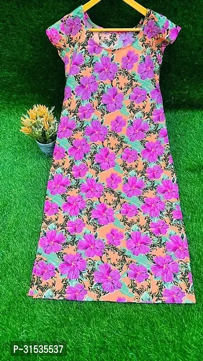 Attractive Pink Printed Crepe Kurta For Women