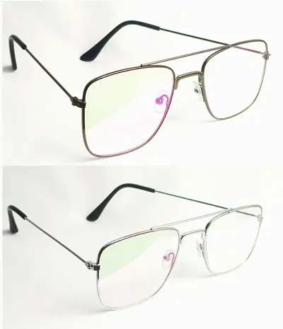 Trendy Square Frames for Men Women (combo of 2)