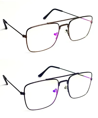 Trendy Square Frames for Men Women (combo of 2)