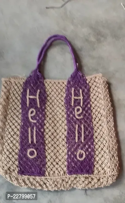 Handmade Jute With Chindi Hand Bag-thumb0