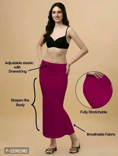 Stylish Pink Polyester Solid Saree Shapewear For Women
