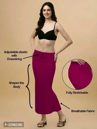 Stylish Pink Polyester Solid Saree Shapewear For Women-thumb0