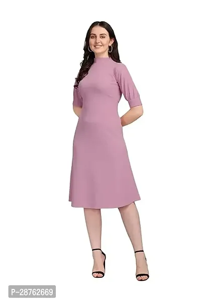 Classic  Cotton Blend Solid Dress for Women