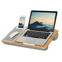 Brown Adjustable Multi-Angle Portable Laptop Stand for Desk with Mobile Detachable Mouse pad, raisers Computer Accessories Holder Lap desk-thumb1