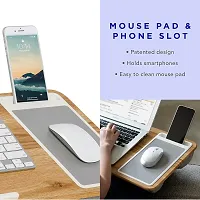 Brown Adjustable Multi-Angle Portable Laptop Stand for Desk with Mobile Detachable Mouse pad, raisers Computer Accessories Holder Lap desk-thumb2