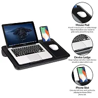 Brown Adjustable Multi-Angle Portable Laptop Stand for Desk with Mobile Detachable Mouse pad, raisers Computer Accessories Holder Lap desk-thumb3