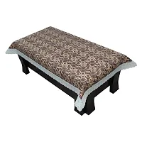 Glassiano Printed Waterproof Centre Table Cover with White Border Lace Size 40x60 Inch, S39-thumb1