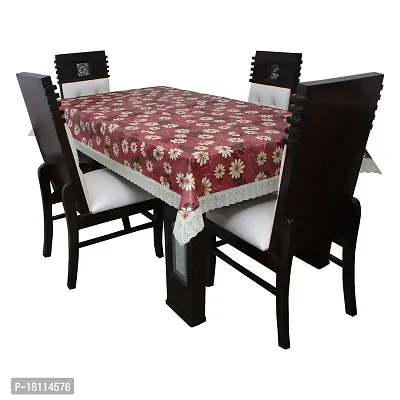 Glassiano Printed Waterproof Dustproof Dinning Table Cover 4 Seater Size 52x76 Inch, S18 Multicolor-thumb2