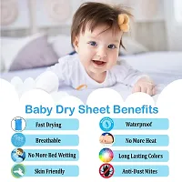 Glassiano Star Waterproof Reusable Instadry Baby Bed Protector Sheet (Medium-70cm X 100cm Color-Sea Green)-thumb2