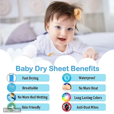 Glassiano Star Waterproof Reusable Instadry Baby Bed Protector Sheet (Medium-70cm X 100cm Color-Sea Green)-thumb3