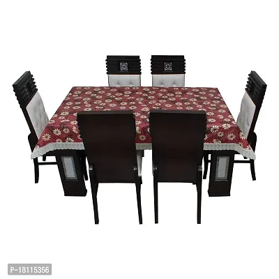 Glassiano Printed Waterproof Dinning Table Cover 6 Seater Size 60x90 Inch, S18-thumb4