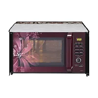 Glassiano White Floral Printed Microwave Oven Cover for LG 32 Litre Convection Microwave Oven MC3286BRUM, Black-thumb4