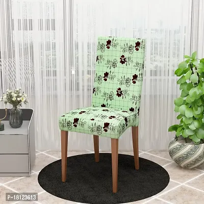 Glassiano Polyester Spandex Removable Adjustable Washable Short Dining Chair Cover for 2 Chairs | Elastic Stretchable Seat Protector Slipcover for 2 Chairs (Print 27) (Pack of 2)-thumb4